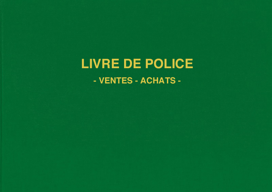 ELVE Registre 'Livre de police métaux précieux', 200 pages