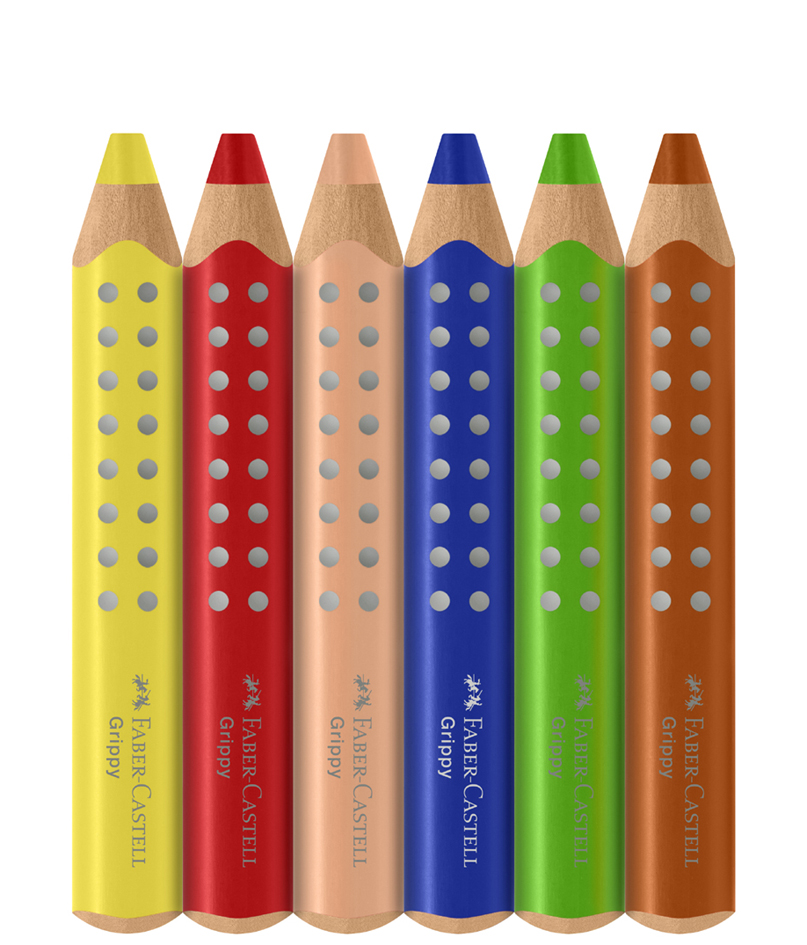 FABER-CASTELL Crayon de couleur Grippy, étui carton de 10 triangulaire 10 mm assorti assorti 10