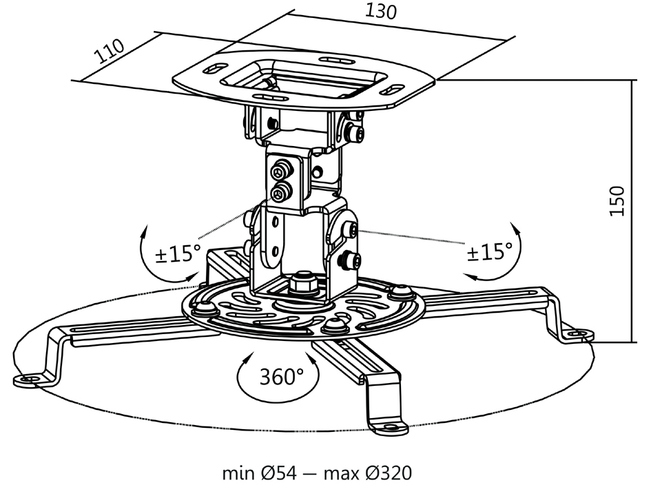 Supports plafond, vidéoprojecteur