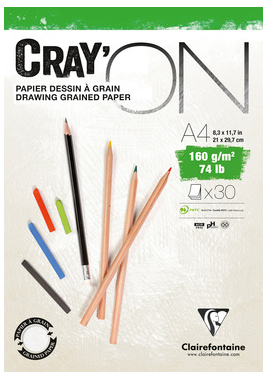 Clairefontaine Bloc papier dessin 'CRAY'ON', A3, 120 g/m2
