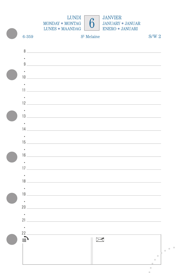 Recharge pour organiseur "Exatime 14", 1 jour par page