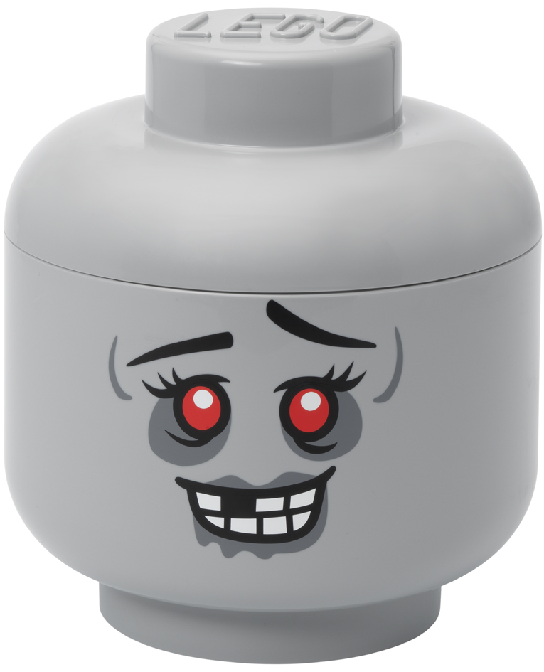LEGO Boîte en forme de tête STORAGE HEAD ZOMBIE, L, gris