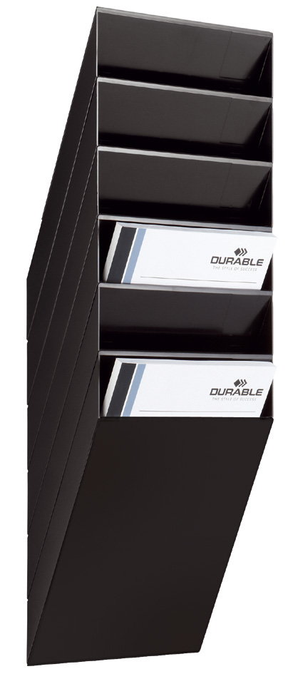 DURABLE Set porte-brochures mural 'FLEXIBOXX 6', A4, noir