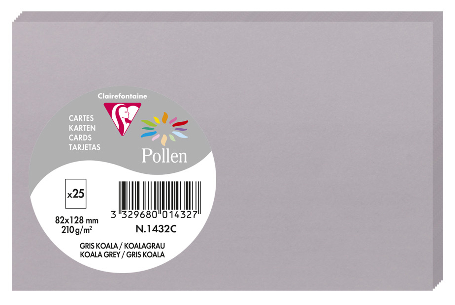Pollen by Clairefontaine Carte 82 x 128 mm, gris koala
