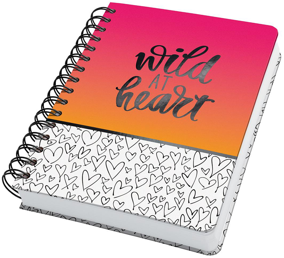 Carnet à spirale Jolie Inspire "Wild Hearts", avec texte