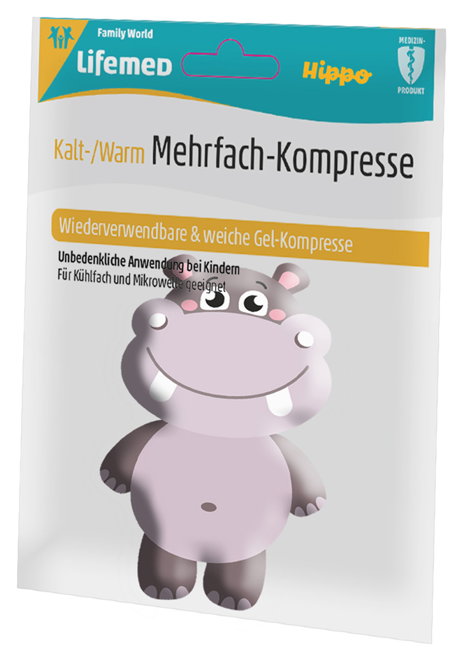 Compresse chaud/froid, motif : hippo