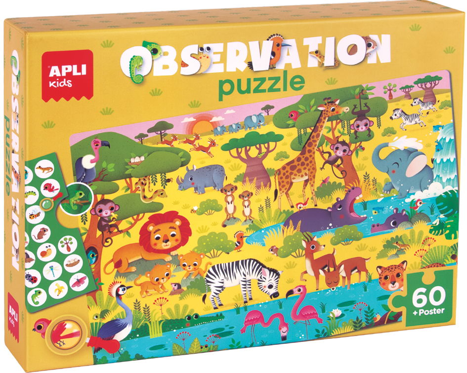 APLI kids Puzzle observation junior 'La savane', 60 pièces