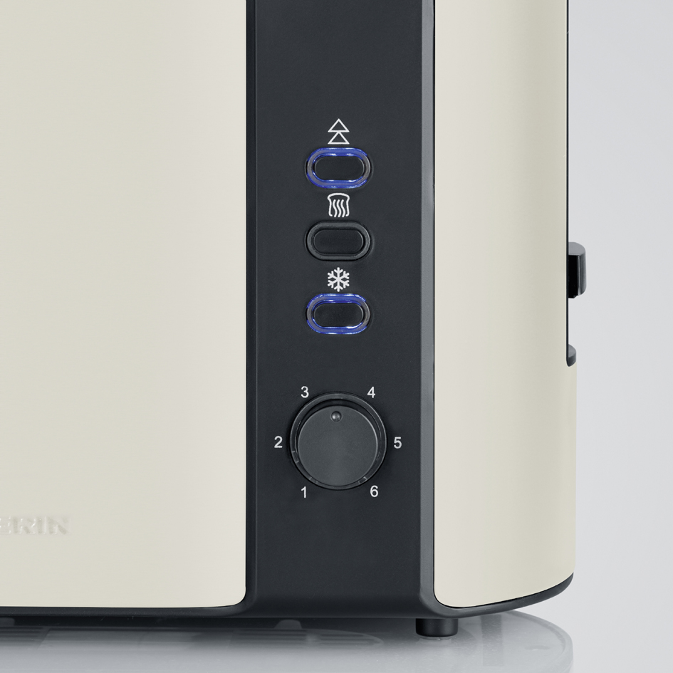 SEVERIN Grille-pain 2 tranches AT 9576, Dusty Beige 2 tranches beige / noir