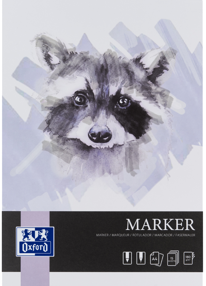 Oxford Art Bloc de dessin marqueur 'Marker', A3, 15 feuilles