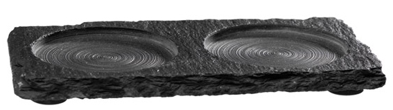 APS Plat en ardoise naturelle/soucoupe, (L)150 x (P)80 mm
