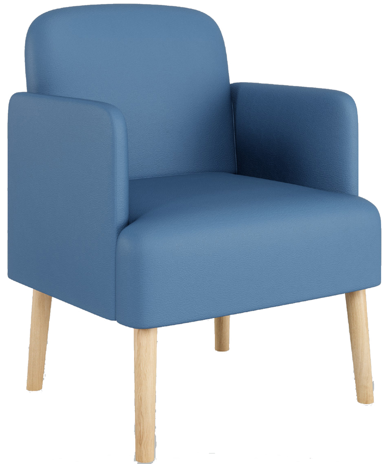 PAPERFLOW Fauteuil visiteur Brooks, simili cuir, bleu