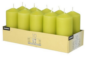 STARPAK Bougies cylindriques, diamètre: 40 mm, kiwi