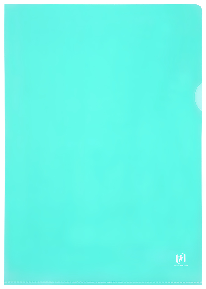Oxford Pochettes coin Premium, A4, PVC, transparent, vert