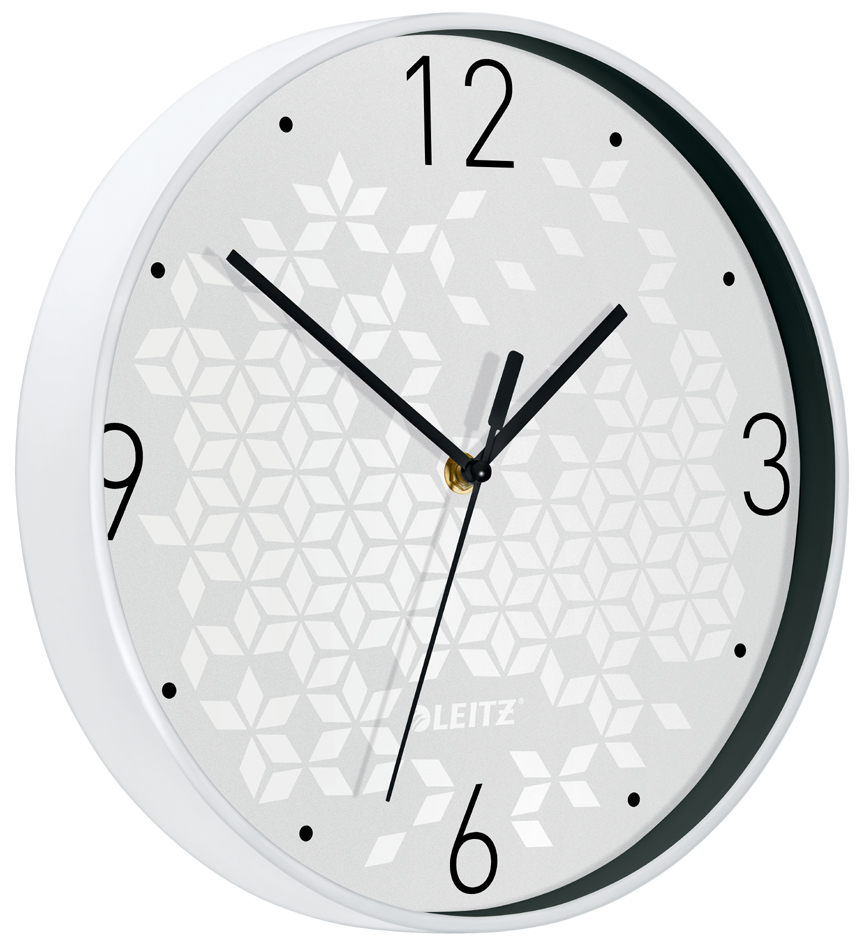 LEITZ Horloge murale WOW, mouvement à quartz, blanc