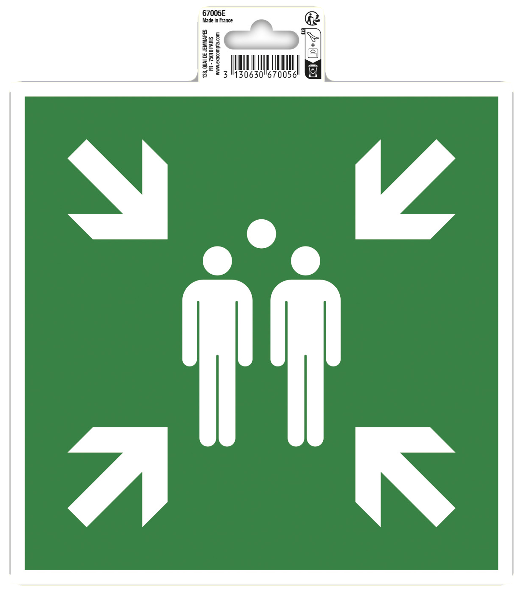 EXACOMPTA Panneau de signalisation 'Point de rassemblement'