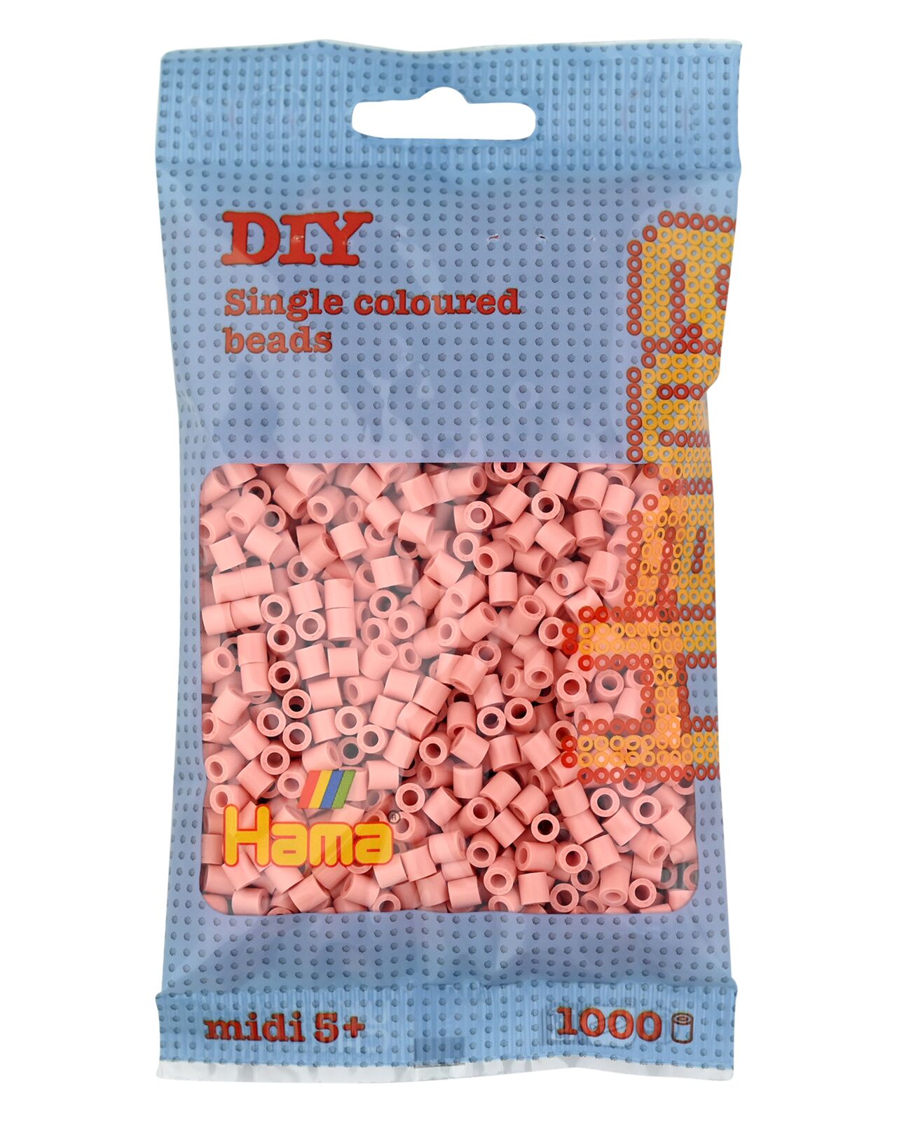 Hama Perles à repasser midi, dans un sachet, rose clair