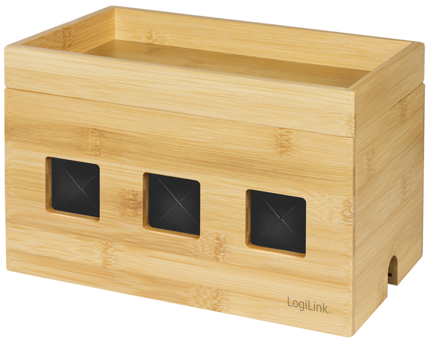 LogiLink Boîte à câbles, en bambou