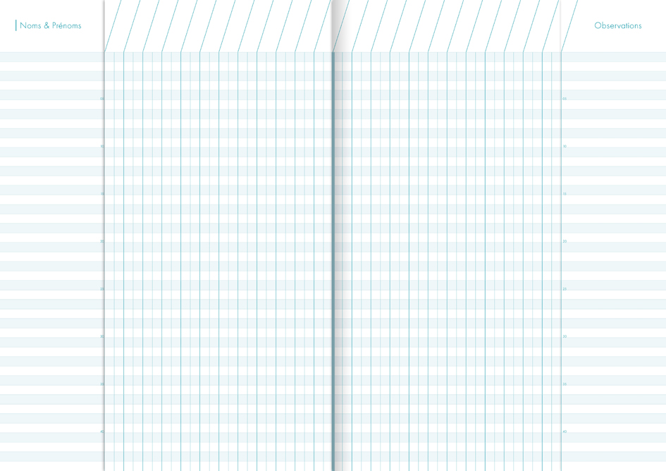 Cahier de bord pour enseignant, grille