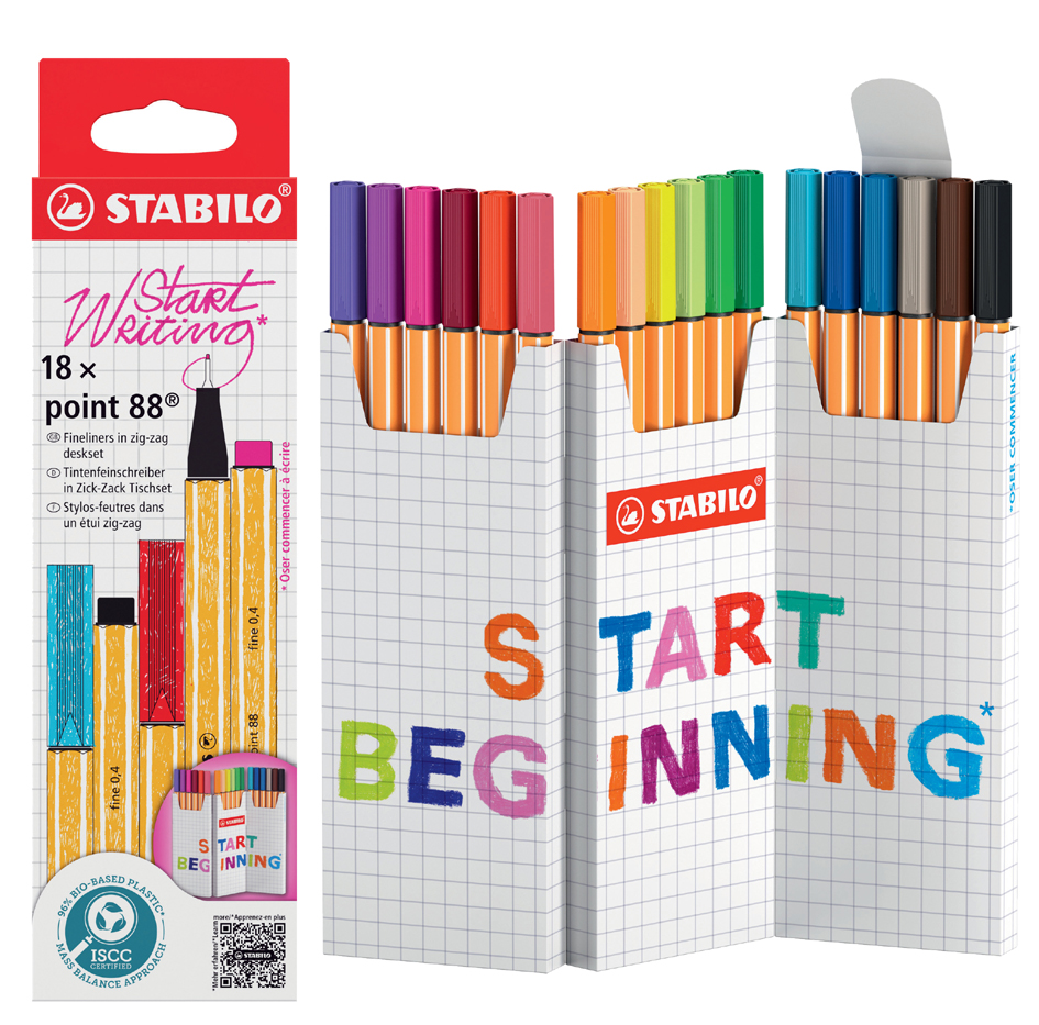 STABILO Feutre fin point 88, set zigzag de 18 pièces