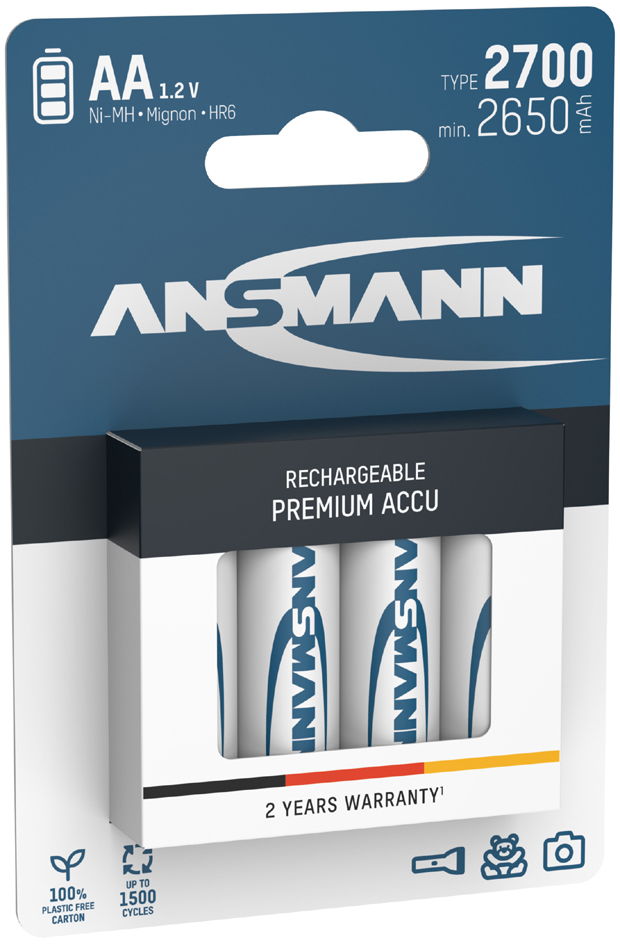 ANSMANN Pile rechargeable NiMH Premium, Mignon AA