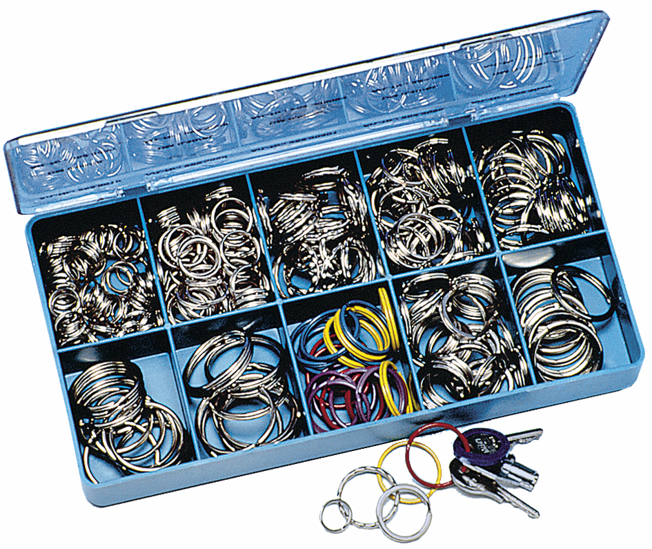 WEDO Anneaux porte-clé en métal, assortiment de 300 pièces