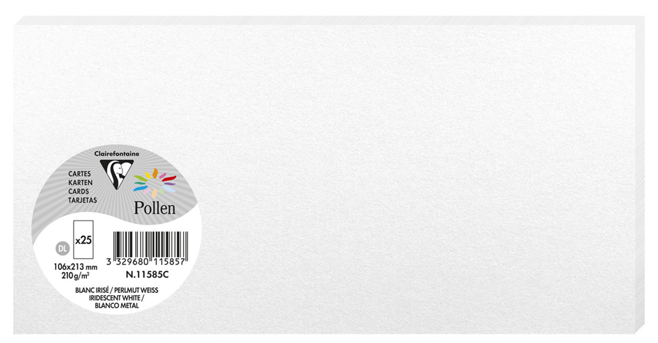 Pollen by Clairefontaine Carte DL, blanc irisé