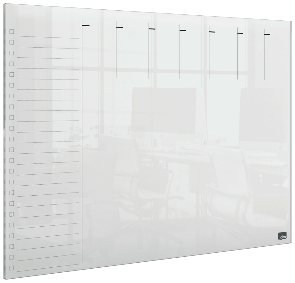 nobo Tableau acrylique planning hebdomadaire, A3,transparent