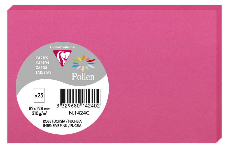 Pollen by Clairefontaine Carte 82 x 128 mm, rose fuchsia