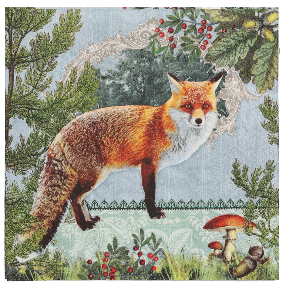 PAPSTAR Serviette à motif 'Fox Portrait', 330 x 330 mm