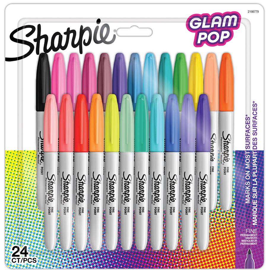 Sharpie Marqueur permanent FINE 'Glam Pop', blister de 24