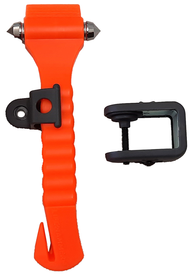 LEINA Marteau de secours, avec coupe ceinture, orange