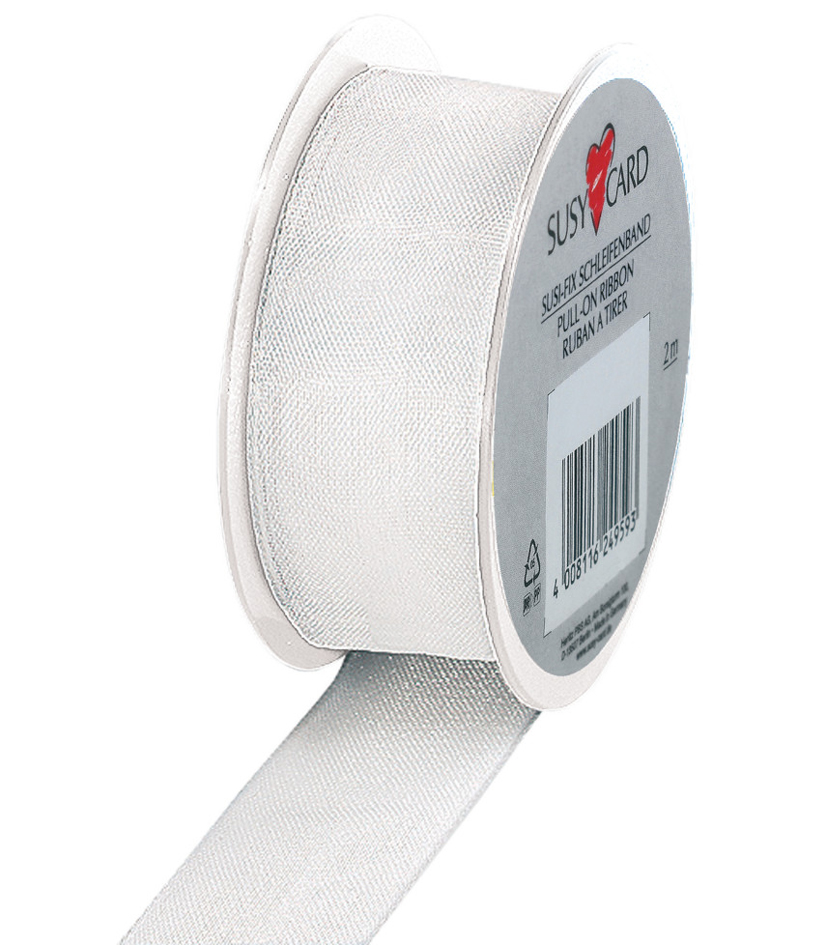 SUSY CARD Ruban cadeau sur bobine 'Trend', blanc