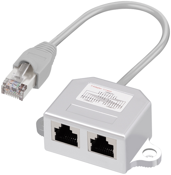 Adaptateur T RJ45, 1:1 branchement parallèle
