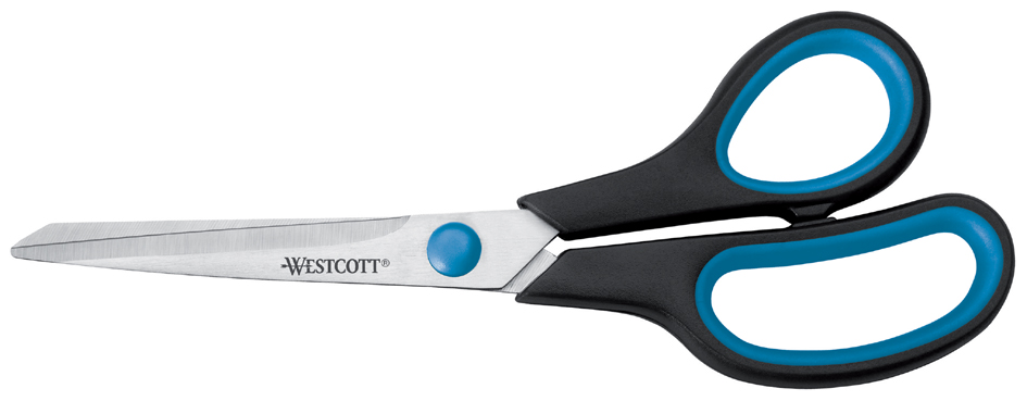 WESTCOTT Ciseaux Easy Grip, longueur: 210 mm, bleu/noir