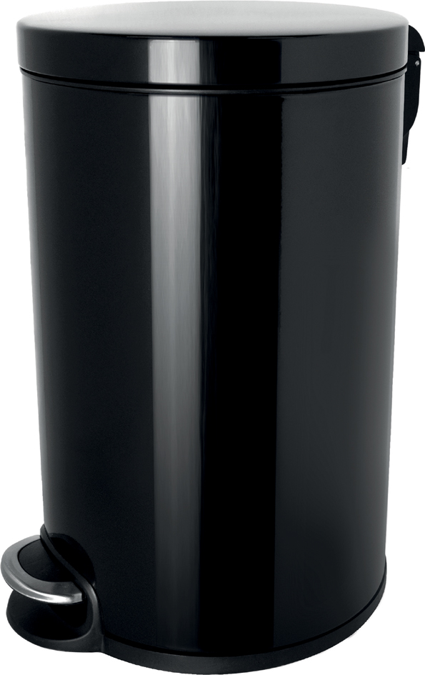 helit Poubelle à pédale 'the silent', 20 litres, noir