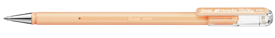 Pentel Stylo roller à encre gel Hybrid Milky, orange pastel