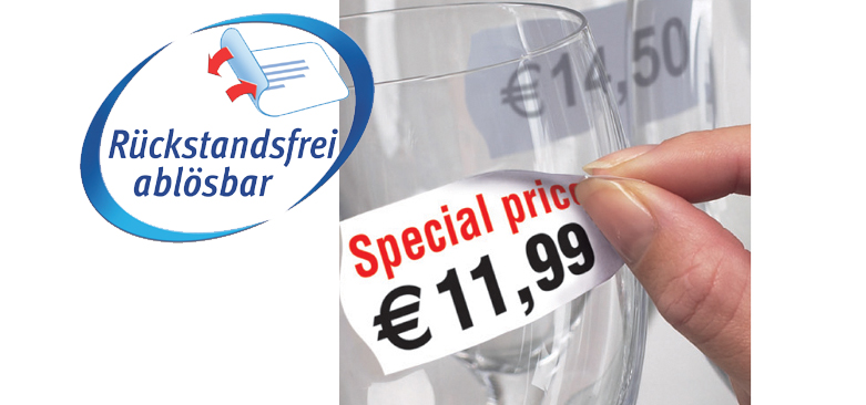 Etiquettes de prix, enlevables