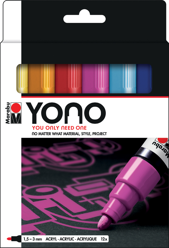 Marabu Feutre acrylique 'YONO', 1,5 - 3,0 mm, set de 12