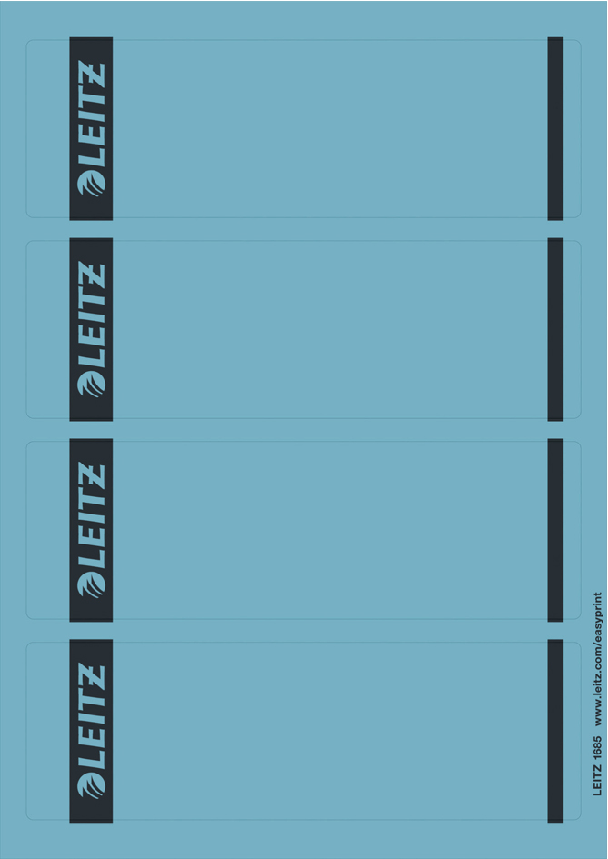 LEITZ Etiquette pour dos de classeur, 61 x 192 mm, bleu