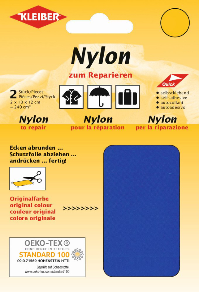 KLEIBER Pièce de réparation nylon, autocollant, bleu roi