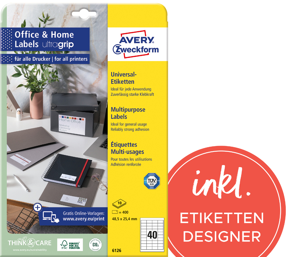 AVERY Zweckform Etiquette universelle Home Office 70x41 mm