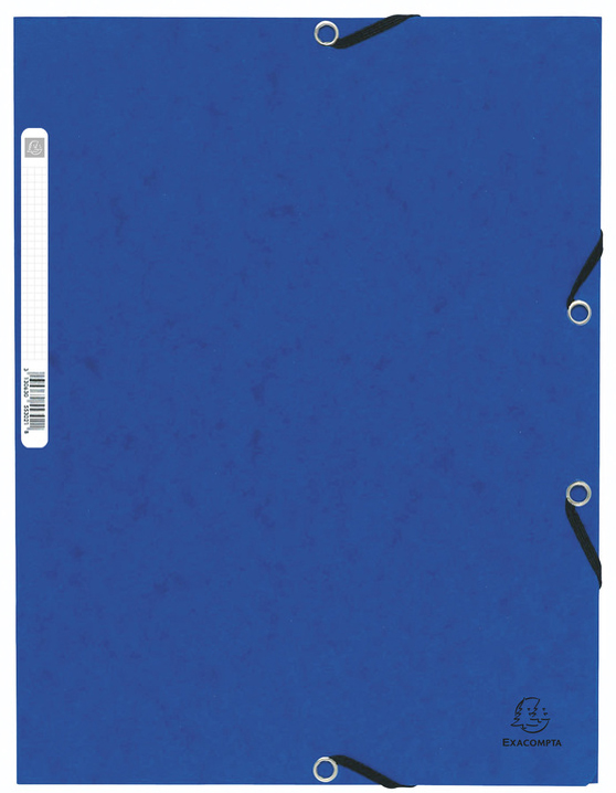 EXACOMPTA Chemise à élastique, A4, en carton, bleu