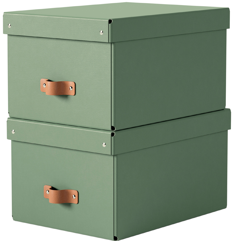 LEITZ Boîte de rangement Puro, carton, 17 L, set de 2, vert