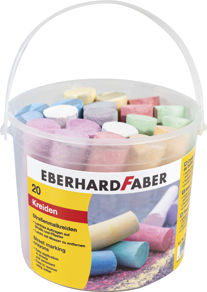 EBERHARD FABER Craie de trottoir, seau en plastique de 20