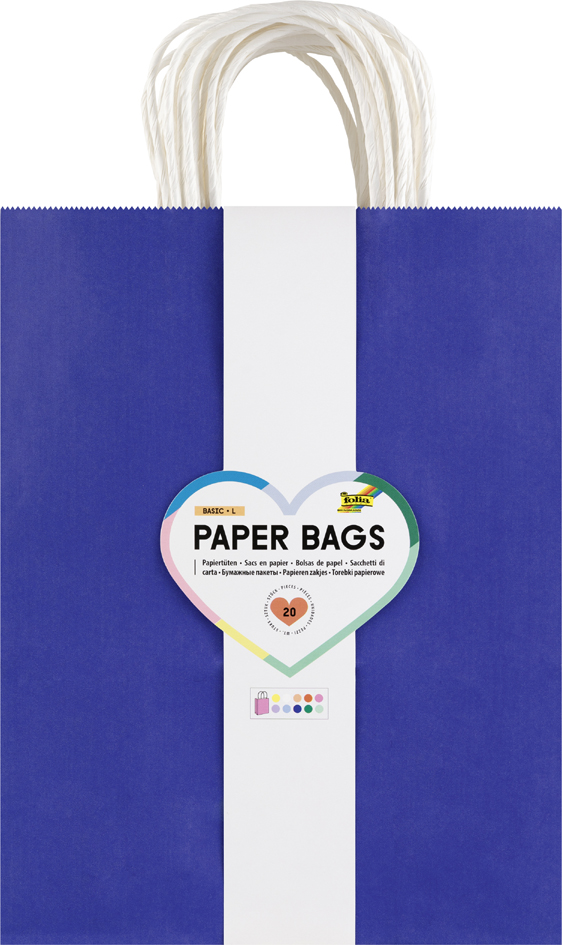 folia Sac en papier BASIC, taille: L, assorti