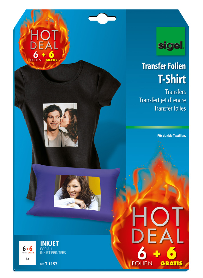 sigel Film de transfert jet d'encre T-Shirt 'HOT DEAL' promo