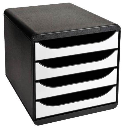 EXACOMPTA Module de classement BIG-BOX, 4 tiroirs, blanc