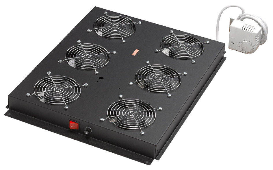 DIGITUS unité de ventilation, 6 ventilateurs,(RAL9005), noir