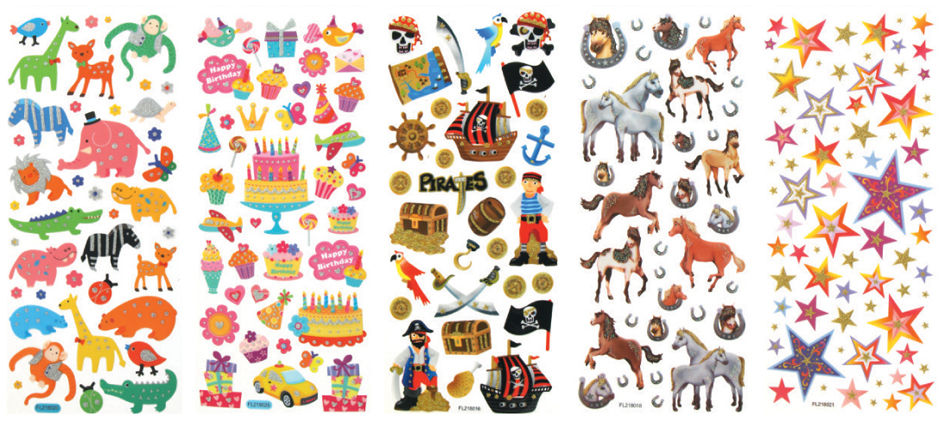 Sticker scintillant "Fantasia", motifs