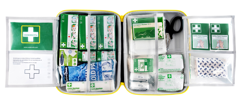 Kit de premiers secours, ouvert